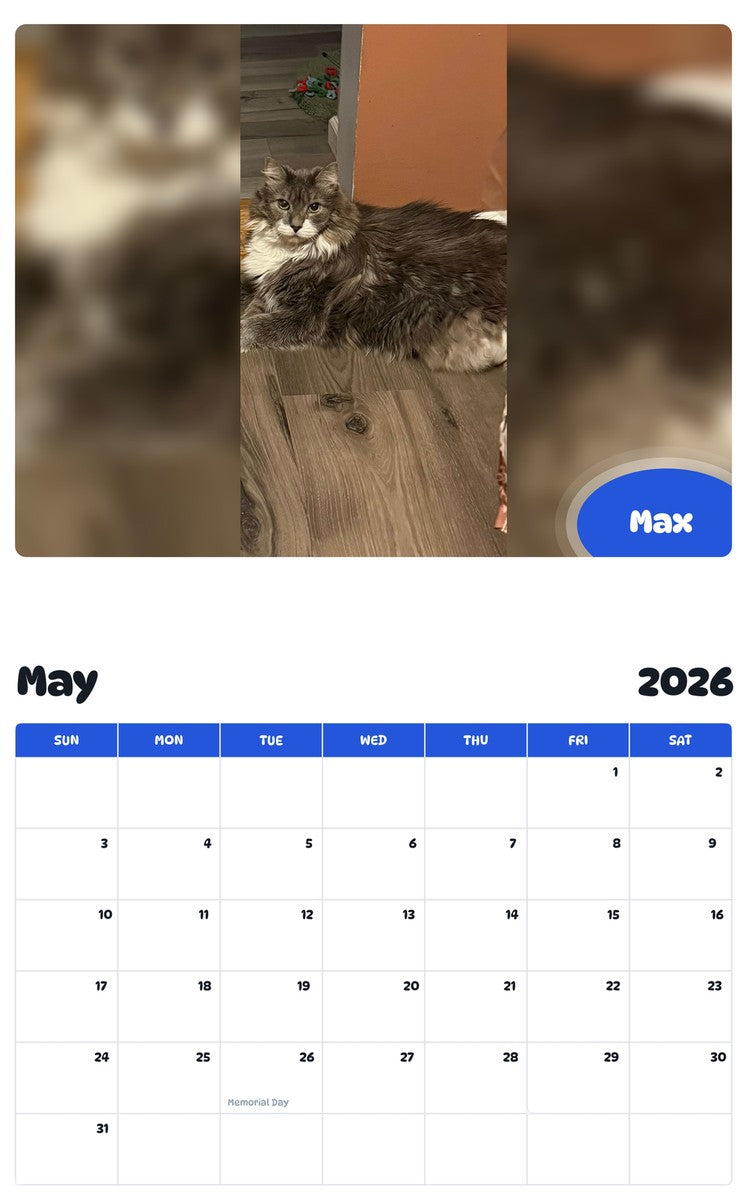 2026 - 2027 Max - Pawidols Pet Calendar