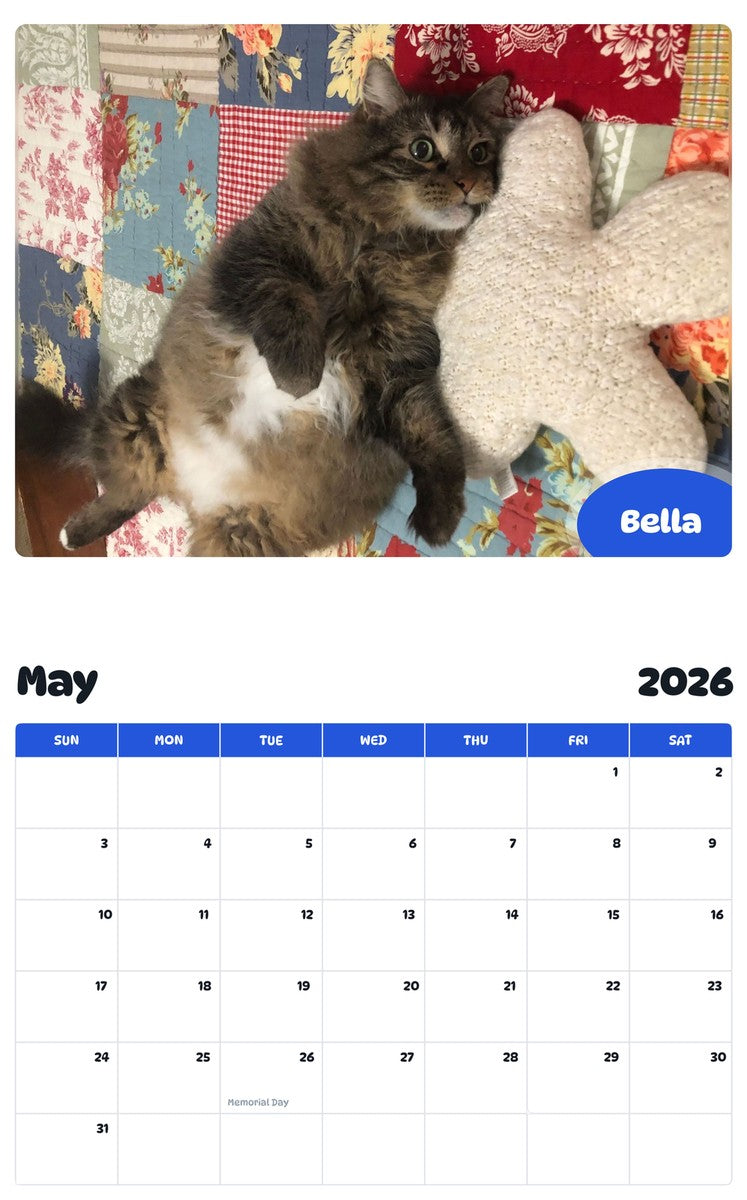 2026 - 2027 Bella - Pawidols Pet Calendar