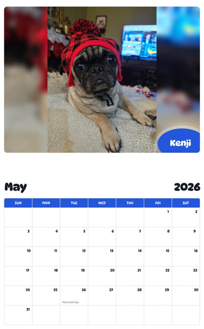 2026 - 2027 Kenji - Pawidols Pet Calendar