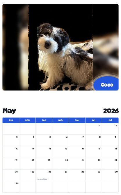 2026 - 2027 Coco - Pawidols Pet Calendar