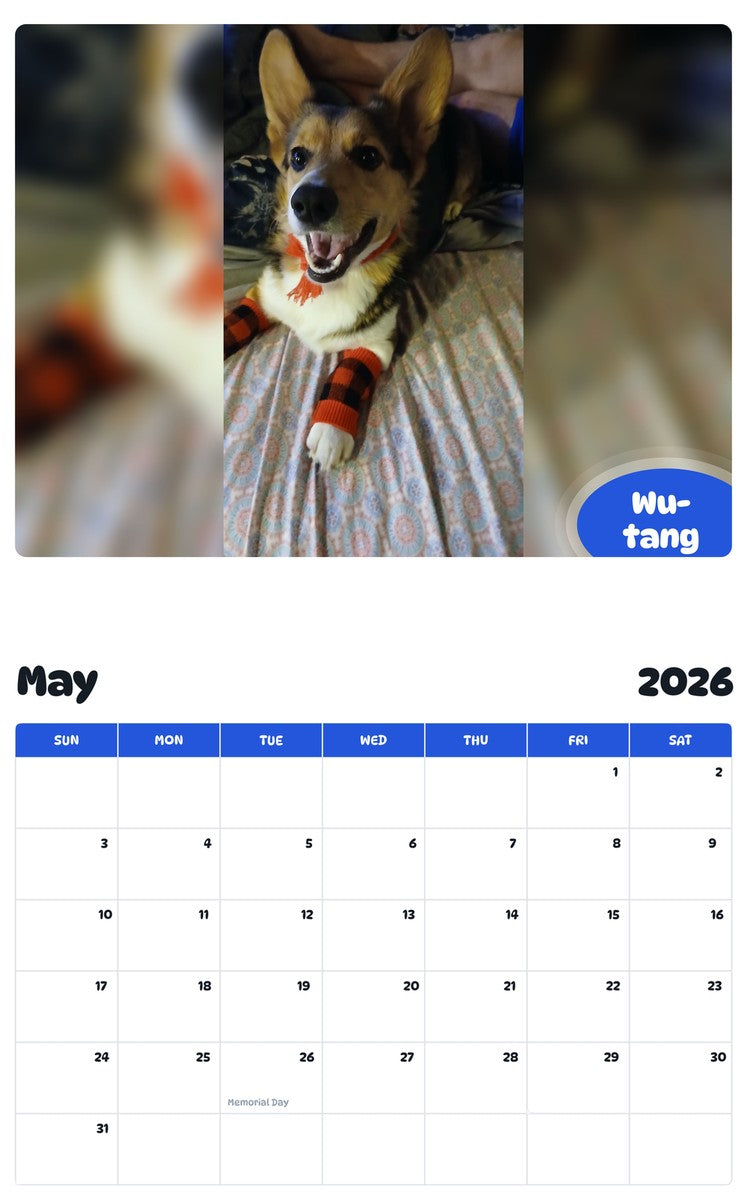 2026 - 2027 Wu-tang - Pawidols Pet Calendar