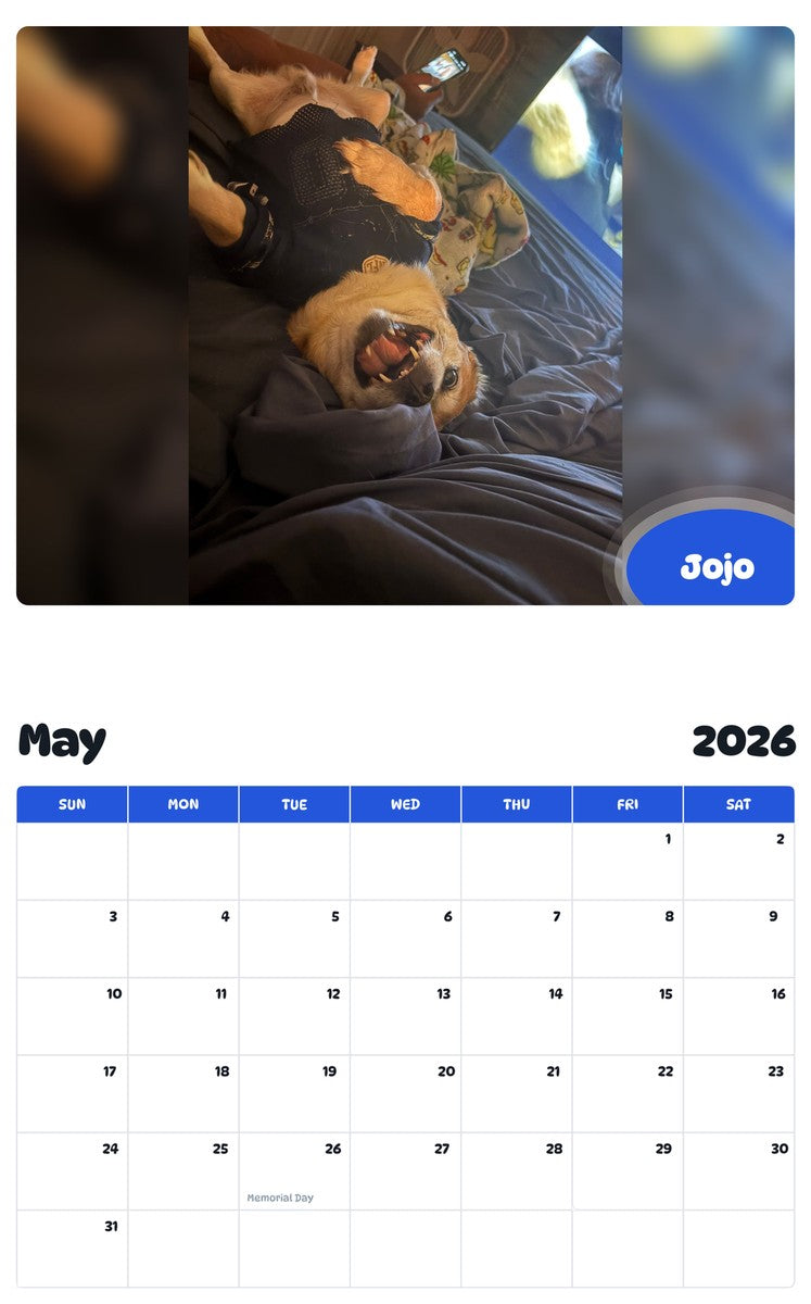 2026 - 2027 Jojo - Pawidols Pet Calendar