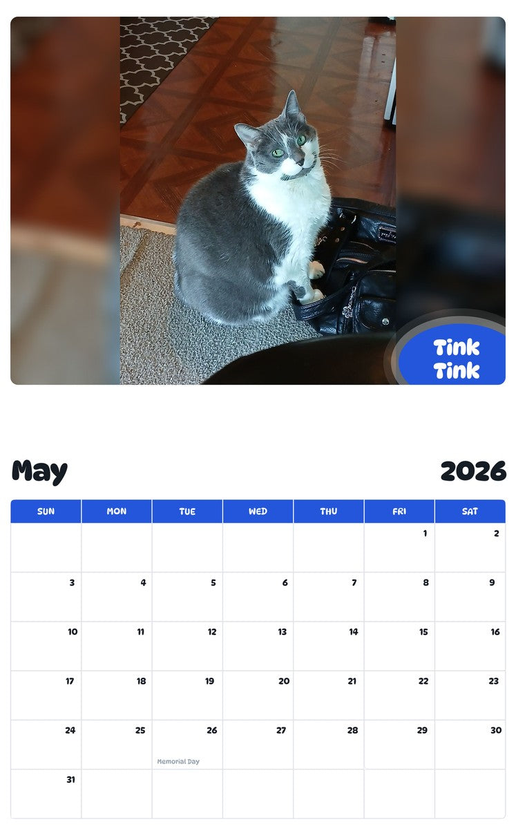 2026 - 2027 Tink Tink - Pawidols Pet Calendar
