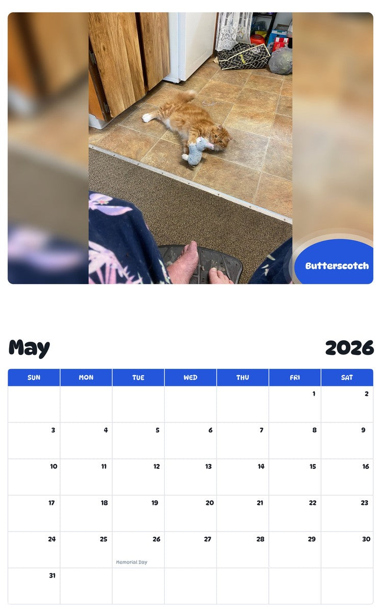 2026 - 2027 Butterscotch - Pawidols Pet Calendar