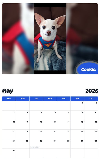 2026 - 2027 Cookie - Pawidols Pet Calendar