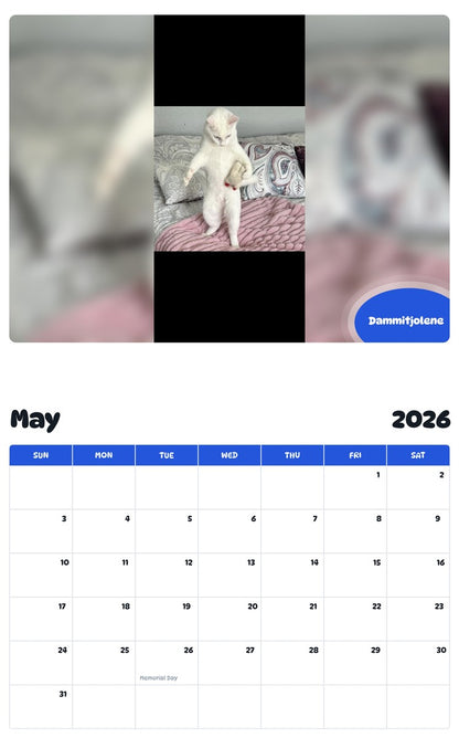 2026 - 2027 Dammitjolene - Pawidols Pet Calendar