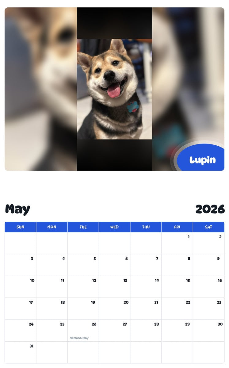 2026 - 2027 Lupin - Pawidols Pet Calendar