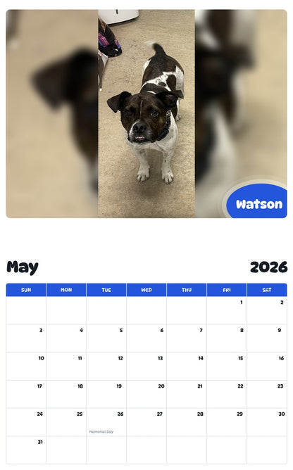 2026 - 2027 Watson - Pawidols Pet Calendar