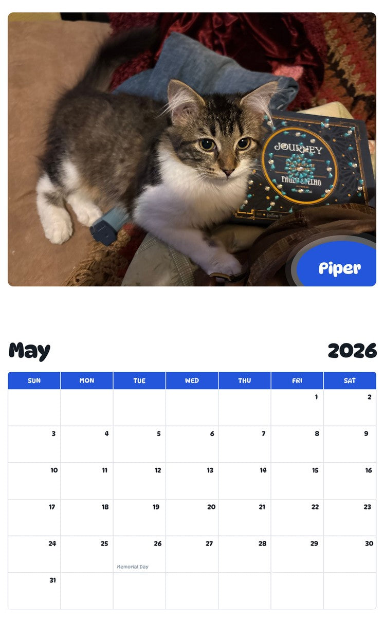 2026 - 2027 Piper - Pawidols Pet Calendar