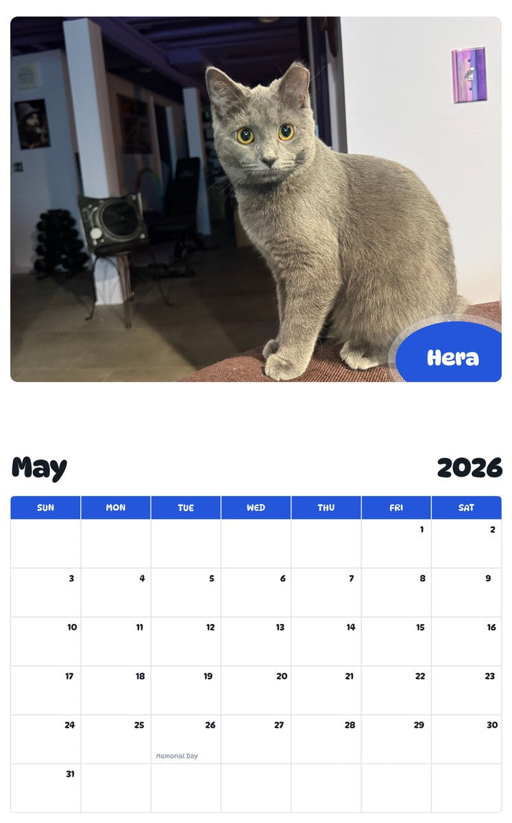 2026 - 2027 Hera - Pawidols Pet Calendar