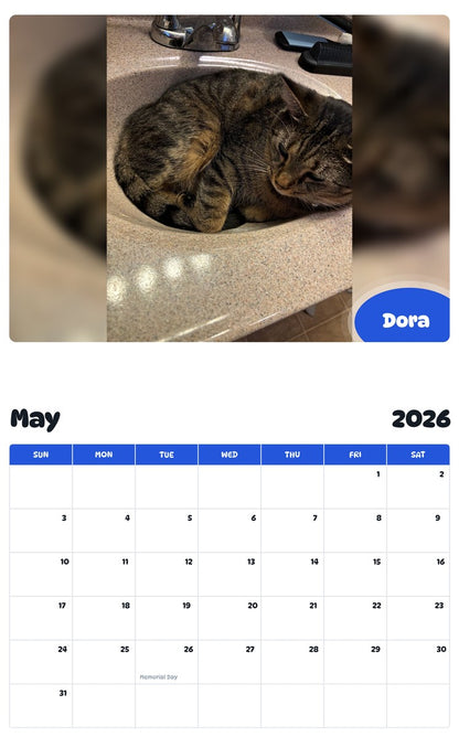 2026 - 2027 Dora - Pawidols Pet Calendar
