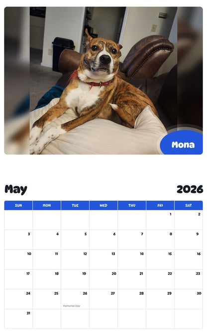 2026 - 2027 Mona - Pawidols Pet Calendar
