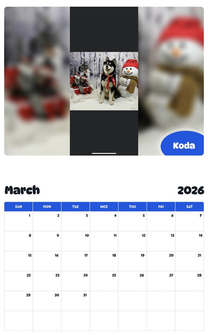 November 2025 - October 2026 Koda - Pawidols Pet Calendar
