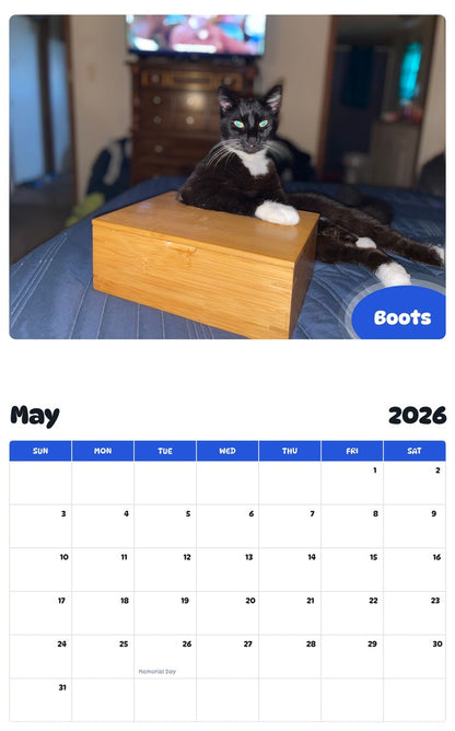 2026 - 2027 Boots - Pawidols Pet Calendar