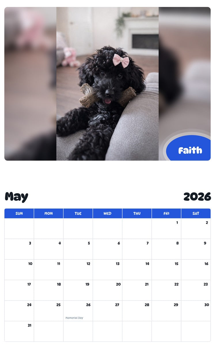 2026 - 2027 Faith - Pawidols Pet Calendar