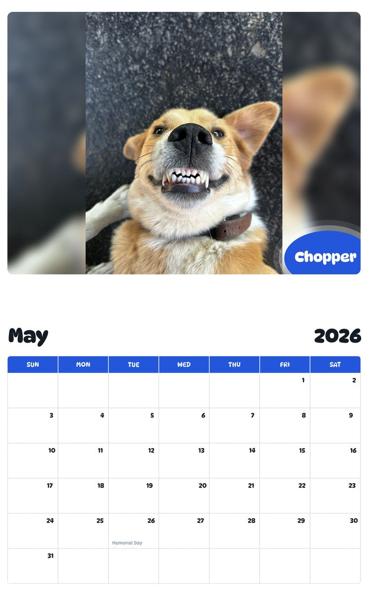 2026 - 2027 Chopper - Pawidols Pet Calendar