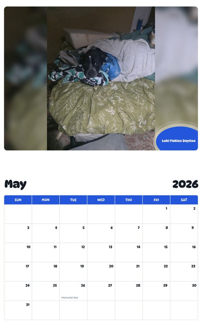 2026 - 2027 Loki Pickles DayCoe - Pawidols Pet Calendar