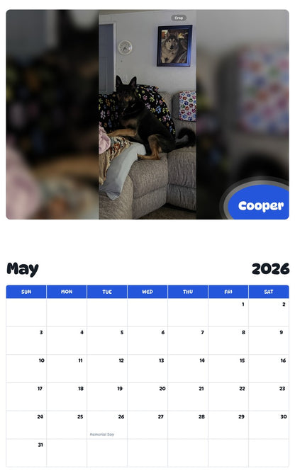 2026 - 2027 Cooper - Pawidols Pet Calendar