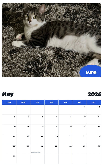 2026 - 2027 Luna - Pawidols Pet Calendar