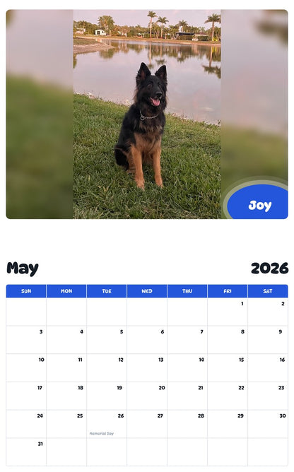 2026 - 2027 Joy - Pawidols Pet Calendar