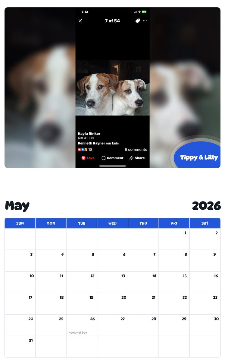 2026 - 2027 Tippy & Lilly - Pawidols Pet Calendar