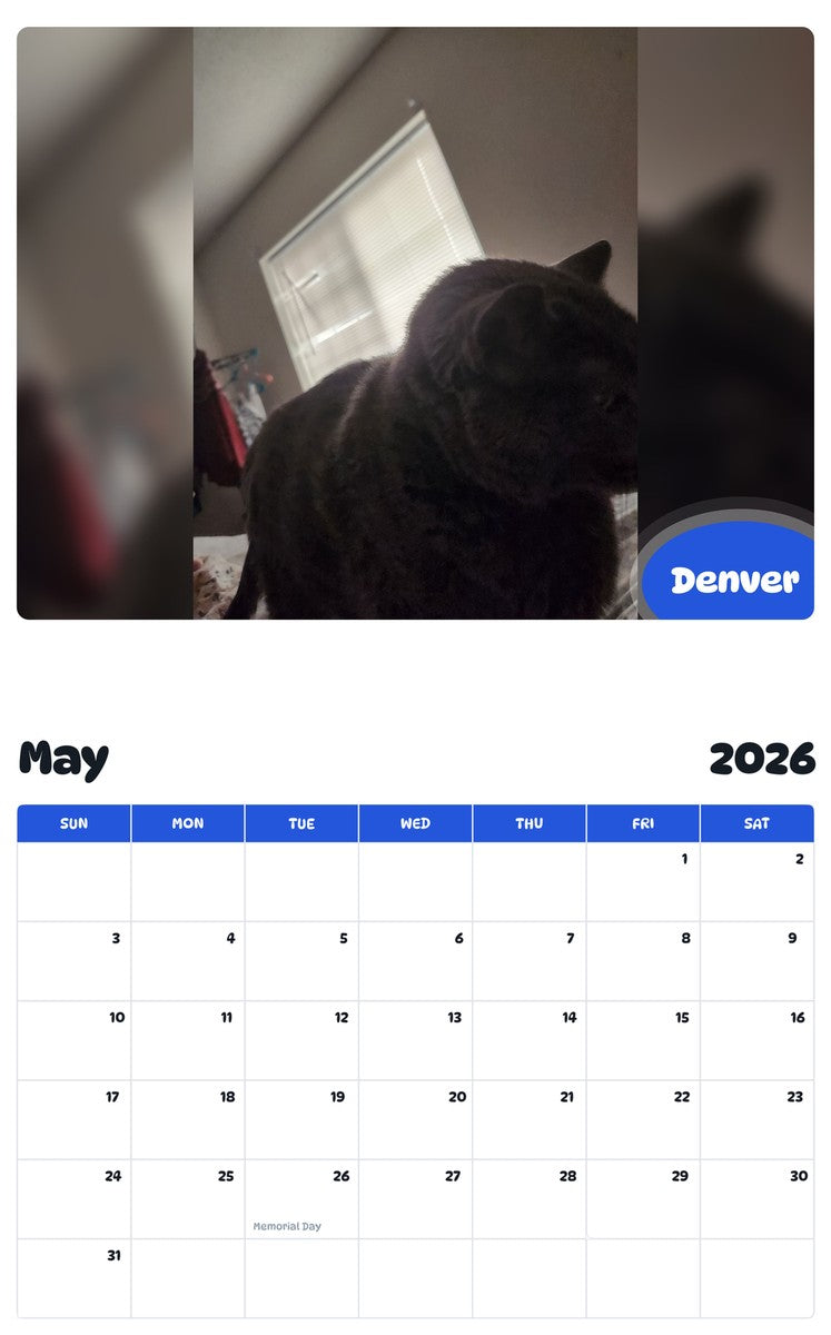 2026 - 2027 Denver - Pawidols Pet Calendar