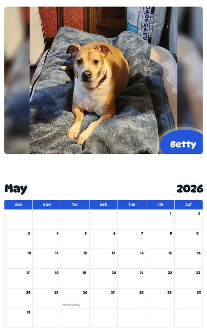 2026 - 2027 Betty - Pawidols Pet Calendar