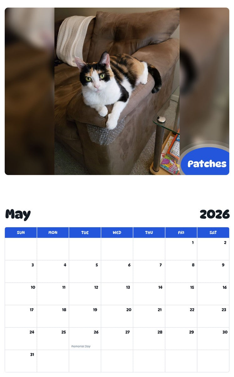 2026 - 2027 Patches - Pawidols Pet Calendar
