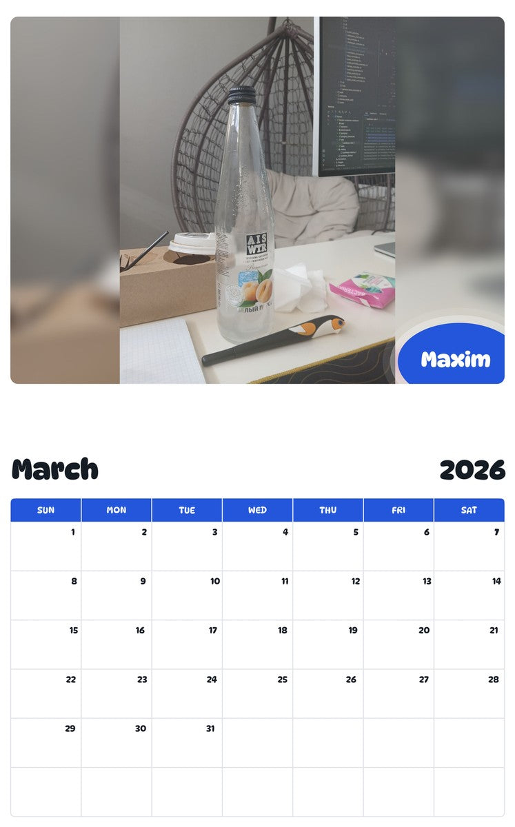 November 2025 - October 2026 Maxim - Pawidols Pet Calendar
