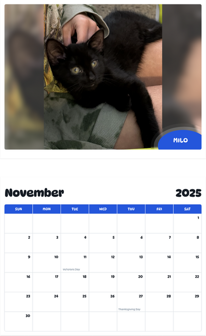 July 2025 - June 2026 Milo - Pawidols Pet Calendar