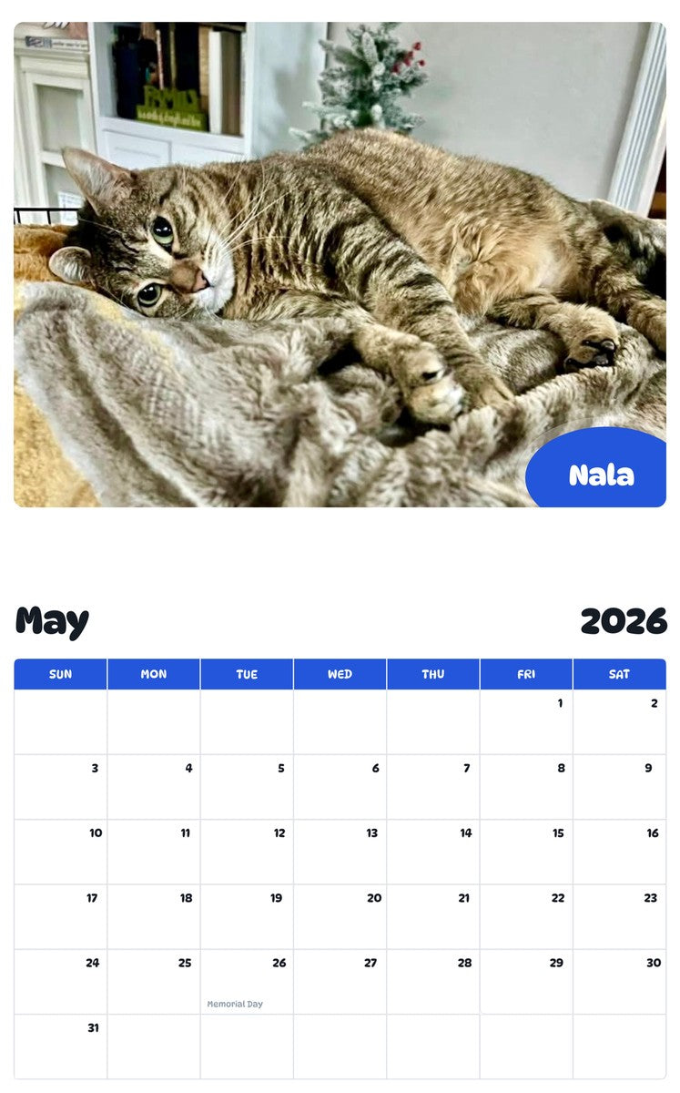 2026 - 2027 Nala - Pawidols Pet Calendar