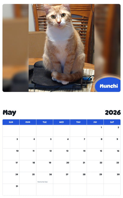 2026 - 2027 Munchi - Pawidols Pet Calendar