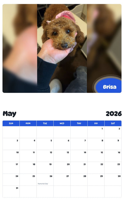 2026 - 2027 Brisa - Pawidols Pet Calendar