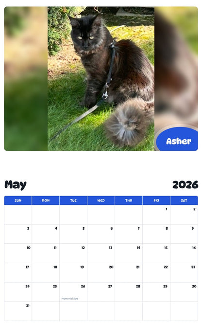 2026 - 2027 Asher - Pawidols Pet Calendar