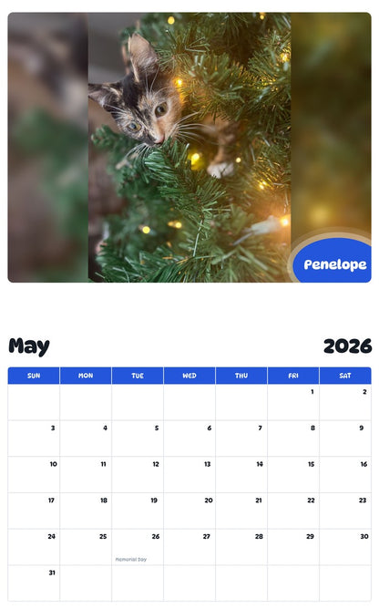 2026 - 2027 Penelope - Pawidols Pet Calendar