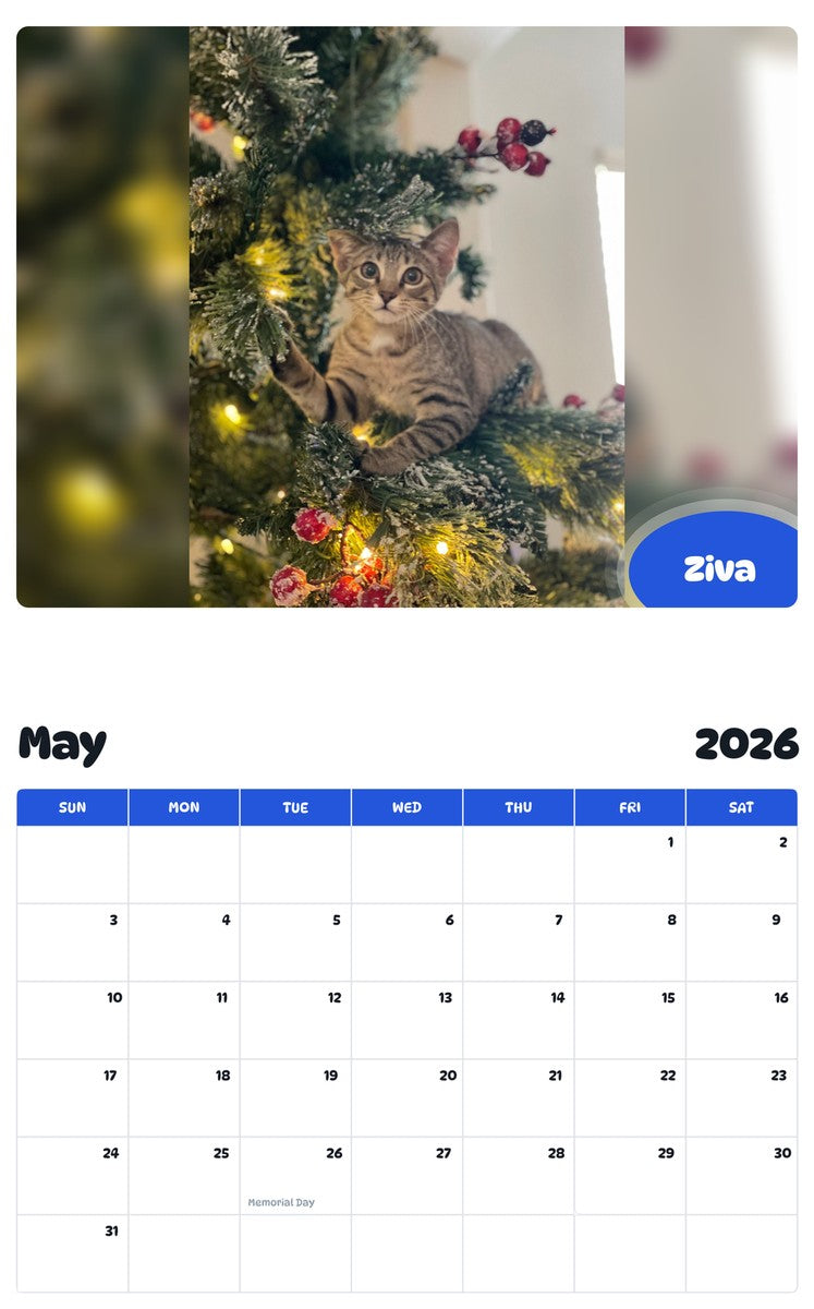 2026 - 2027 Ziva - Pawidols Pet Calendar