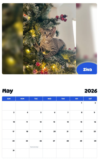 2026 - 2027 Ziva - Pawidols Pet Calendar
