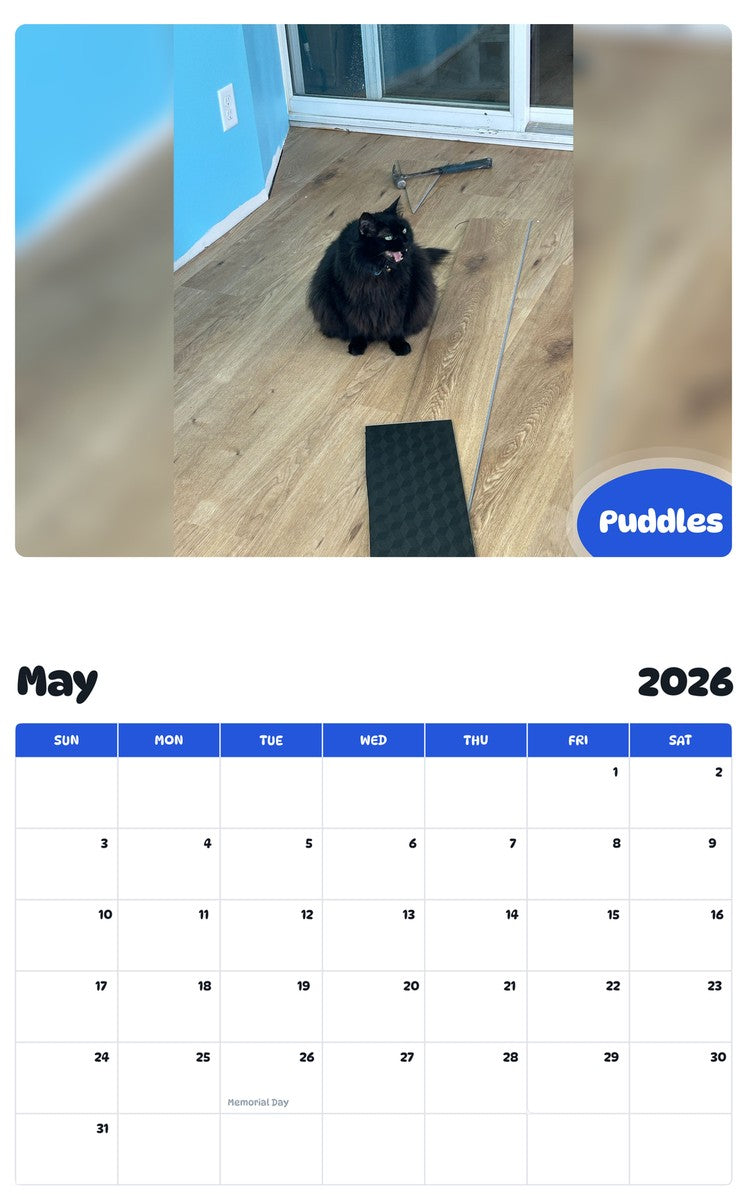 2026 - 2027 Puddles - Pawidols Pet Calendar
