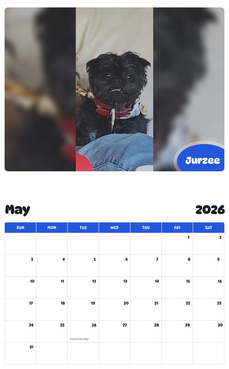 2026 - 2027 Jurzee - Pawidols Pet Calendar