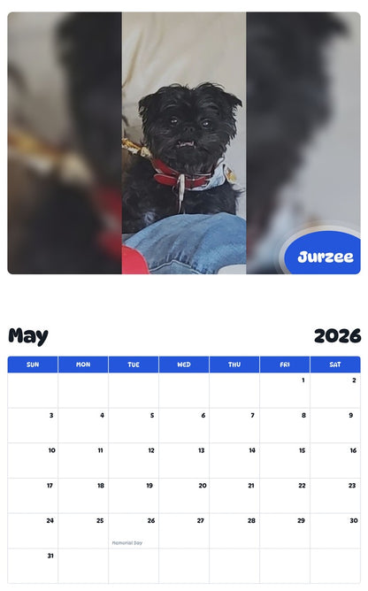 2026 - 2027 Jurzee - Pawidols Pet Calendar