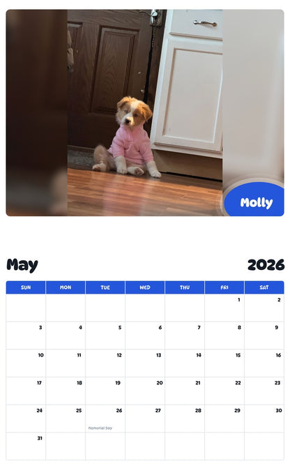 2026 - 2027 Molly - Pawidols Pet Calendar