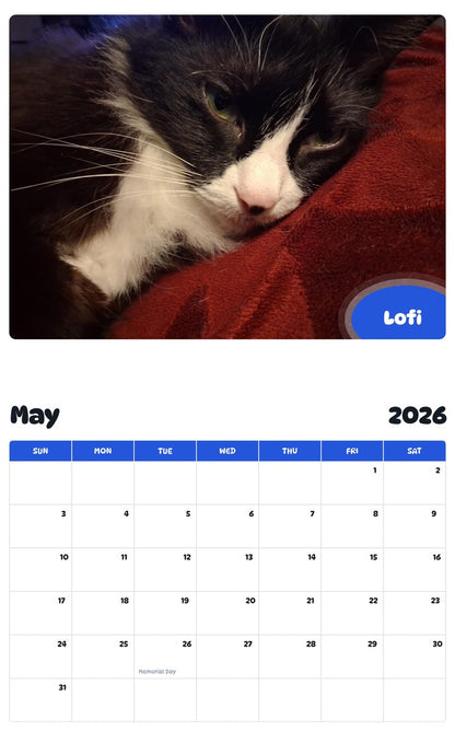 2026 - 2027 Lofi - Pawidols Pet Calendar