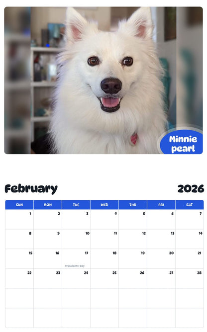 November 2025 - October 2026 Minnie pearl - Pawidols Pet Calendar