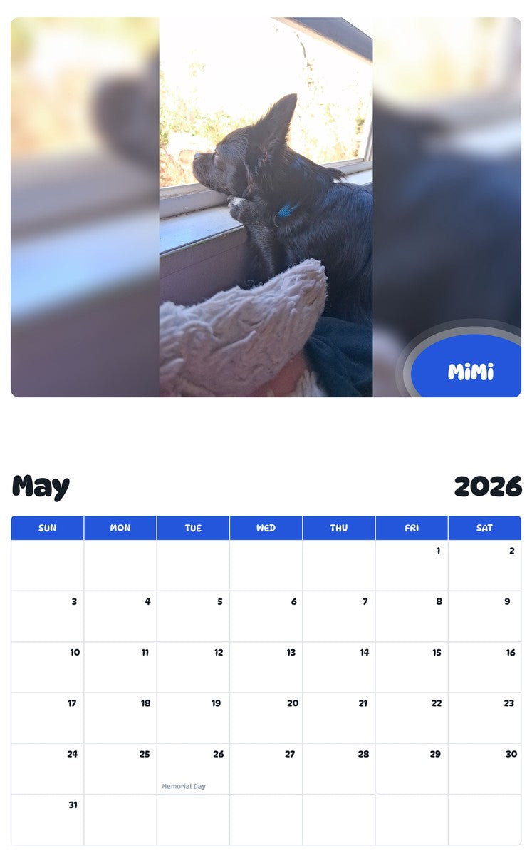 2026 - 2027 MiMi - Pawidols Pet Calendar