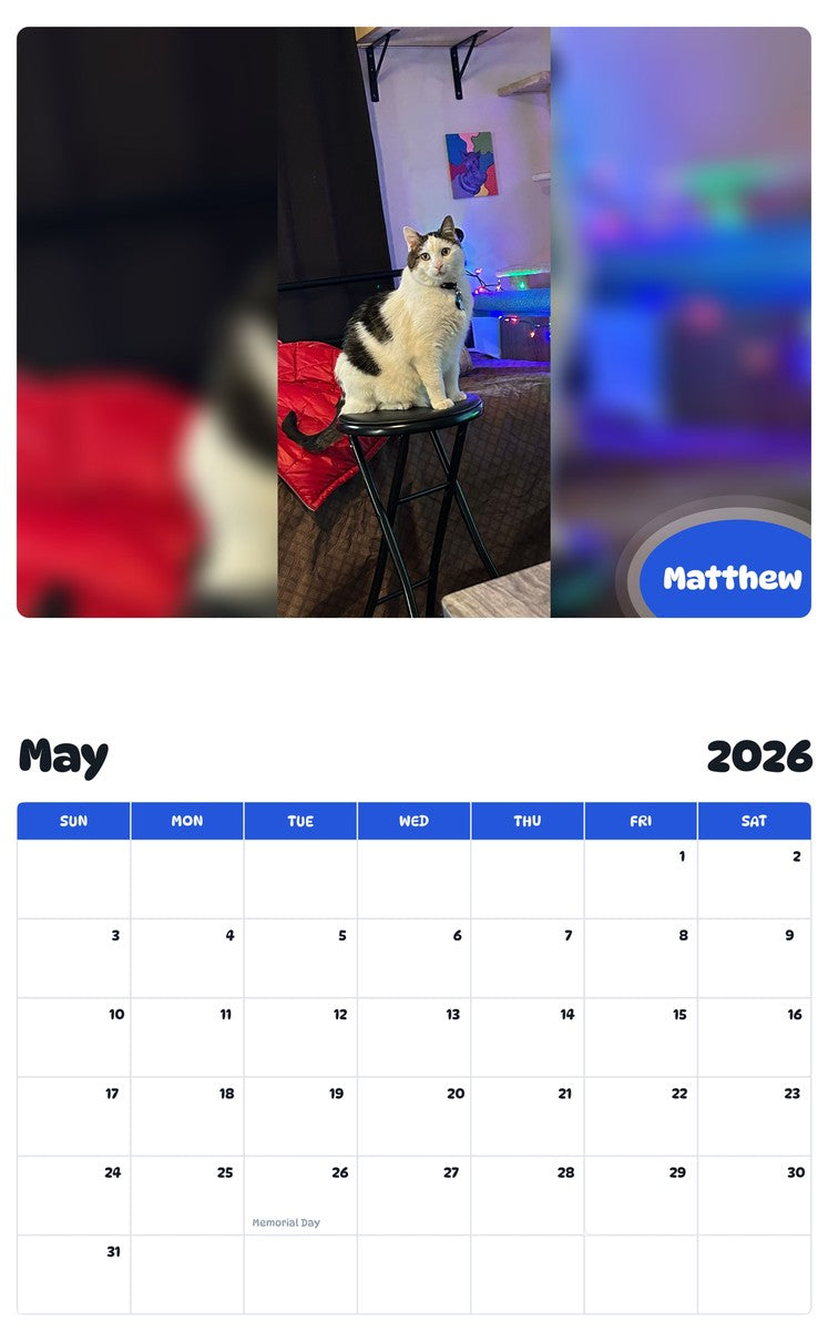 2026 - 2027 Matthew - Pawidols Pet Calendar