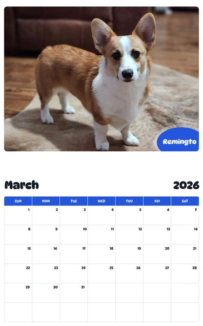 November 2025 - October 2026 Remingto - Pawidols Pet Calendar