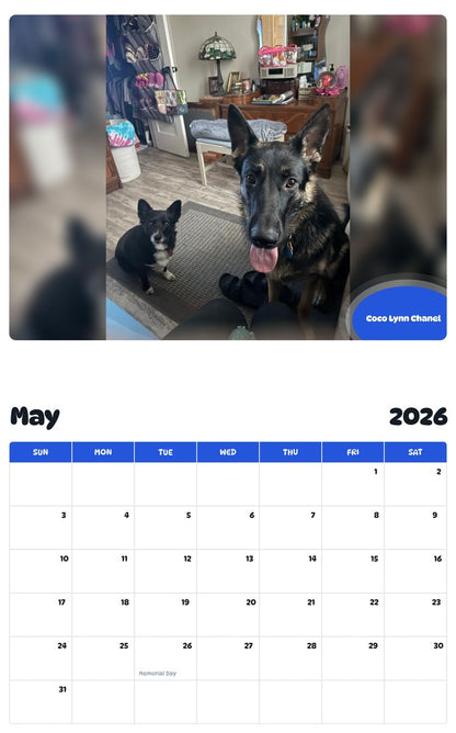 2026 - 2027 Coco Lynn Chanel - Pawidols Pet Calendar