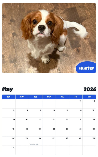 2026 - 2027 Hunter - Pawidols Pet Calendar