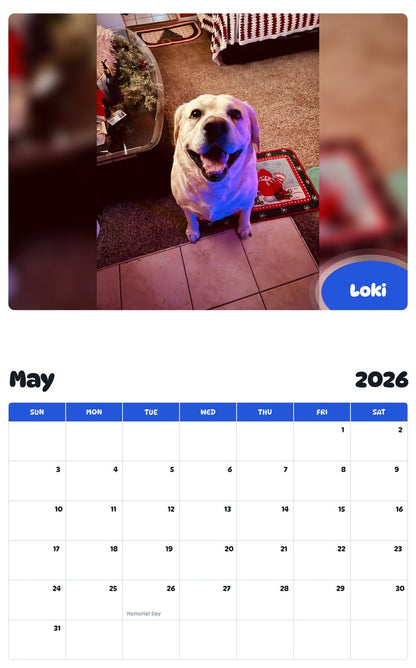 2026 - 2027 Loki - Pawidols Pet Calendar
