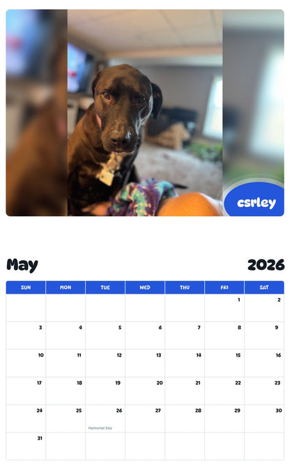 2026 - 2027 csrley - Pawidols Pet Calendar